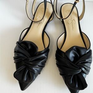 Jessica Simpson CARRIE Black Bow Flat, sz 11